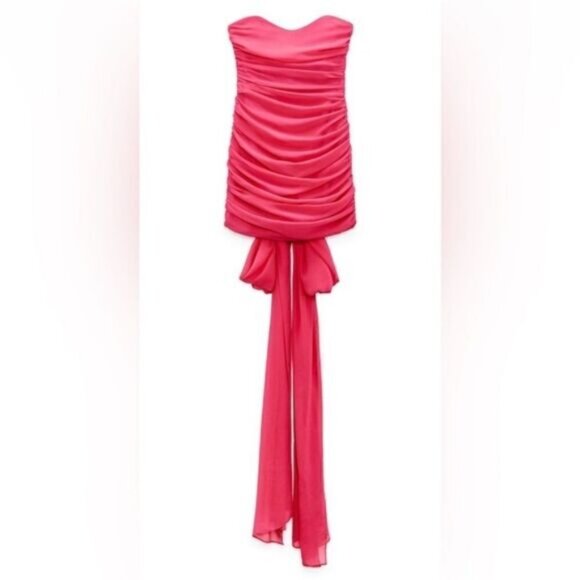 ZARA PINK DRAPED DRESS Summer fav - Picture 8 of 16